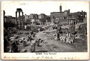 1910's Roma Foro Romano Museum Rome Italy Ruins of Buildings Posted Postcard