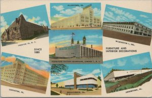 Advertising Postcard Furniture Factory JB Van Sciver co PA 1965