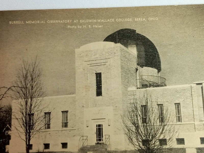 Vintage Postcard Burrell Observatory Memorial Baldwin Wallace College Berea OH