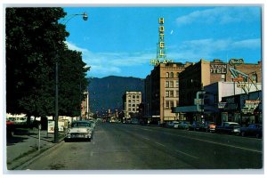 c1960's Hotel Stores Looking East on Broadway Missoula Montana MT Postcard