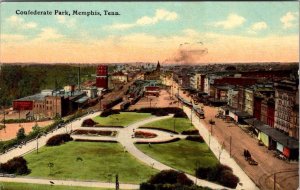 Memphis, TN Tennessee CONFEDERATE PARK & STREET SCENE ca1910's Vintage Postcard