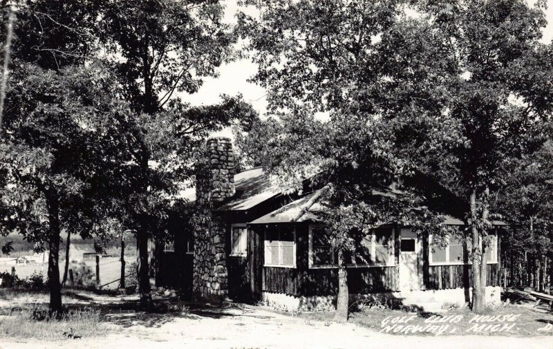 Real Photo Postcard Golf Club House in Norway, Michigan~128819