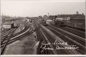 Railway Lines Doncaster England UK Train Station Unused Real Photo Postcard E17