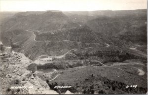 Real Photo Postcard Overview of Highway 60 Switchbacks in Arizona