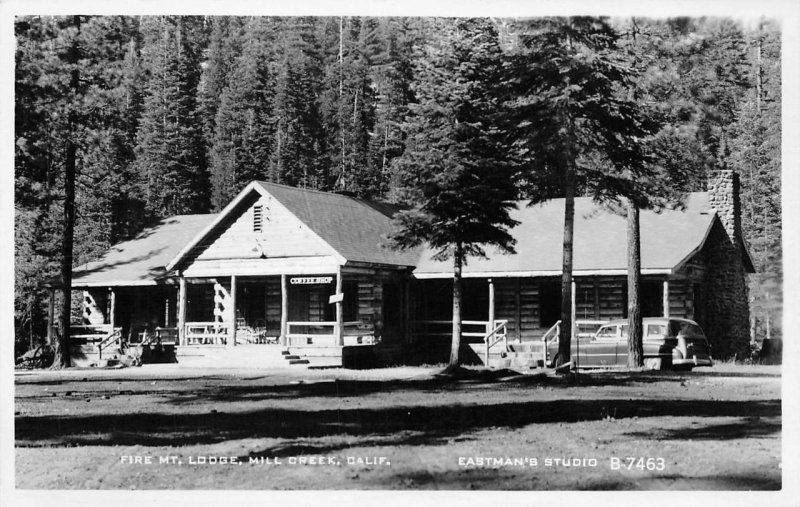 RPPC Fire Mt. Lodge, Mill Creek, California ca 1950s Vintage Eastman's Postcard