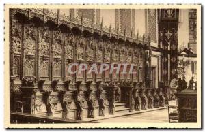 Old Postcard Louvain Eglise Saint gerirude The Stalls