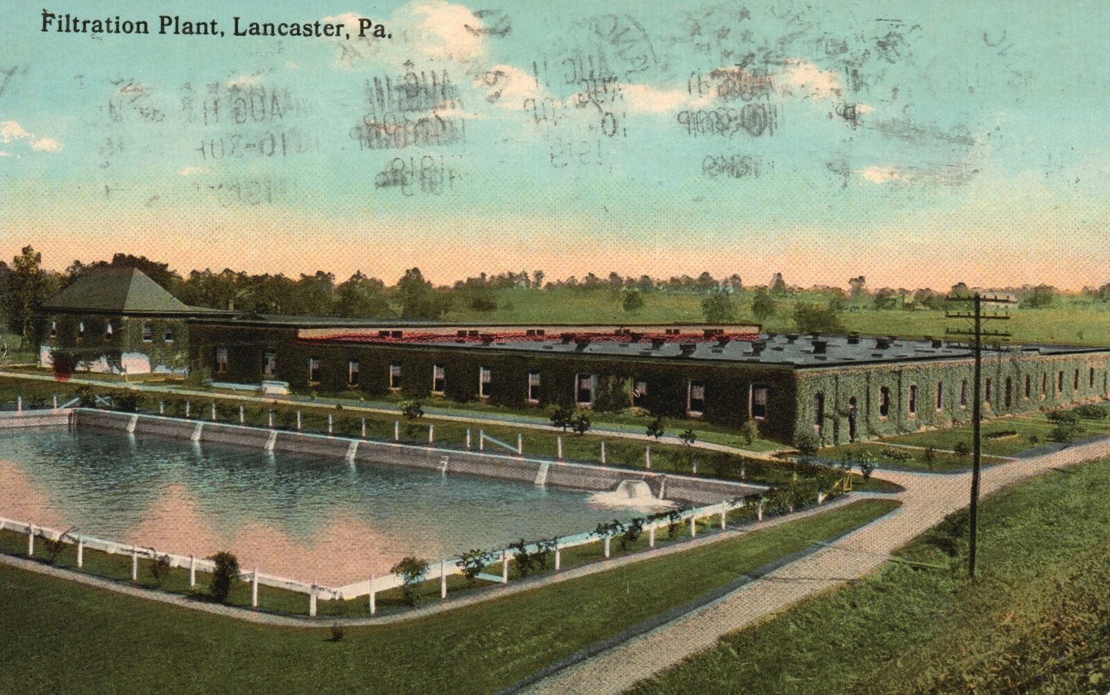 Vintage Postcard 1919 Filtration Plant Water Filtration Process