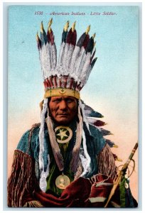 c1910's American Indians Little Soldiers Handcolored Unposted Vintage Postcard
