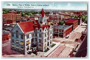 1909 Birdseye View Wichita Kansas Looking Northeast Rock Island System Postcard