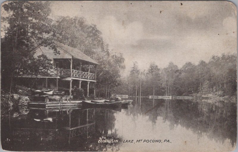 Postcard Minausin Lake Mt Pocono PA