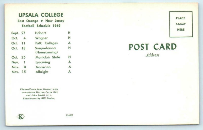 EAST ORANGE, New Jersey NJ Coach John Hooper UPSALA COLLEGE 1969