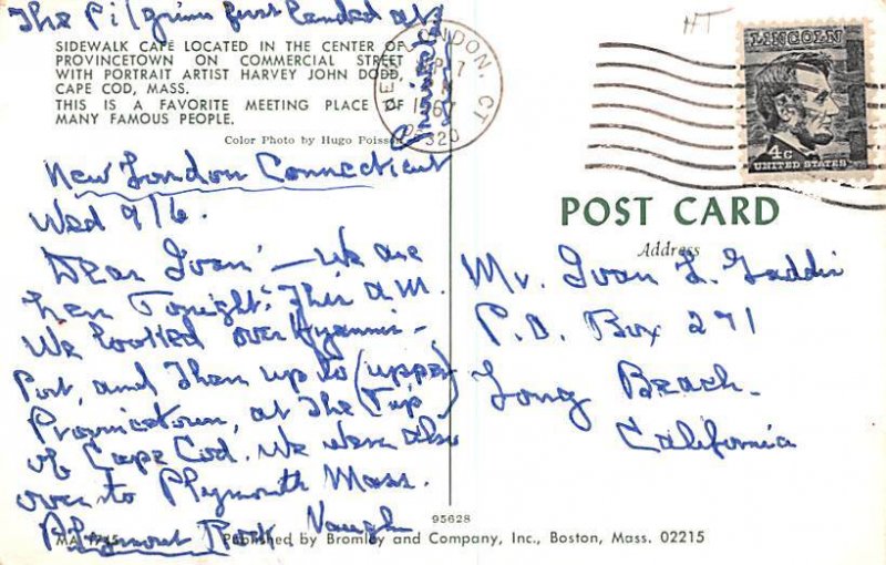 Sidewalk Cafe Cape Cod, Massachusetts MA Postcard