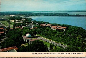 Wisconsin Madison View Of Lake Mendota With Picnic Point and University Of Wi...