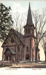 MYSTIC, CT Connecticut  METHODIST CHURCH   Groton~Stonington  1927 Postcard