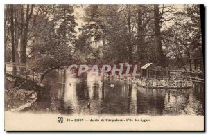 Old Postcard Dijon Arquebuse Gardens L'Ile des Cygnes