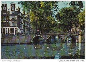 Netherlands Amsterdam Bridge Across The Leidsegracht