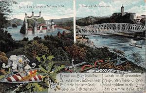 Halle Germany Giebichenstein Burg Castle Multiview Antique Postcard J77143