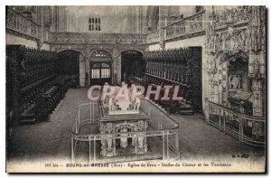 Old Postcard Bourg en Bresse Ain Brou Church Choir stalls and the Tombs