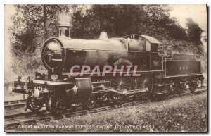 Postcard Old Train Locomotive Great Western Railway Express Engine County Class