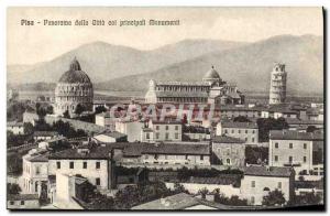 Postcard Old Pisa Panorama della Citta Col Principali Monuments