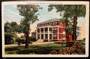 Vintage Postcard 1931 Anderson County Hospital, Anderson, South Carolina (SC)