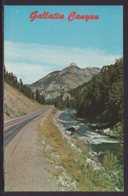 Gallatin Highway,Gallatin Canyon,Bozeman,MT Postcard BIN