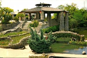 Texasan Antonio Sunken Gardens Showing The Pagoda Or Tea House