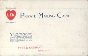 Fishing - Fish Plaque Swift & Co Elmira NY Adv Talisman c1910 Postcard