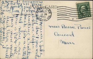 Easter Children Rabbit Egg Basket Vintage Postcard