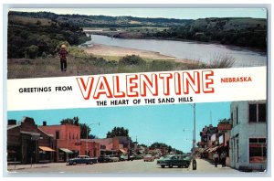 Valentine Nebraska NE Postcard Greetings The Heart Of The Sand Hills c1960's