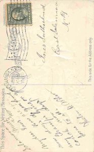 Easter Greetings Dressed Rabbit Playing Drums Half Egg Yolk 1910 postcard