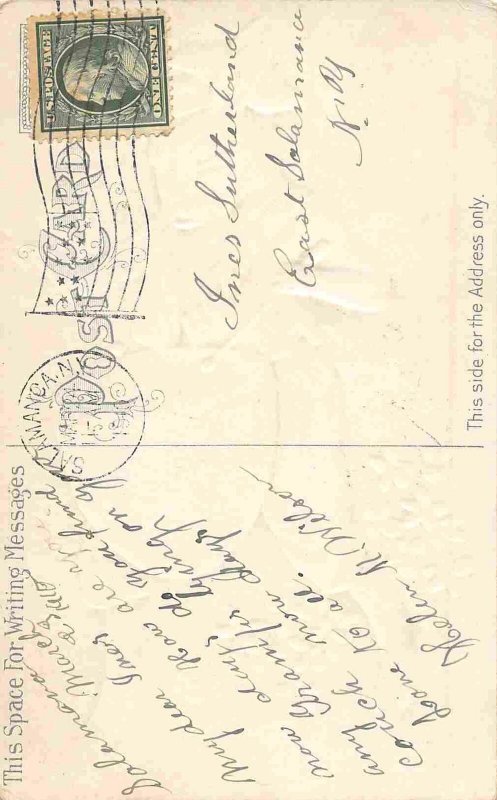 Easter Greetings Dressed Rabbit Playing Drums Half Egg Yolk 1910 postcard