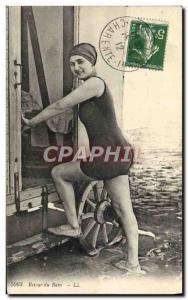 Old Postcard Back bath Swimming
