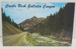 Castle Rock Gallatin Canyon Yellowstone National Park Vintage Postcard