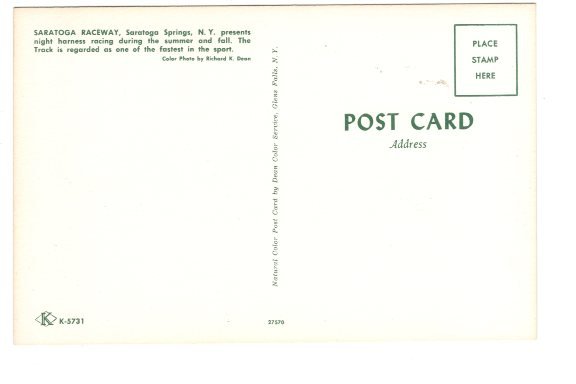 Harness Racing, Saratoga Raceway, New York