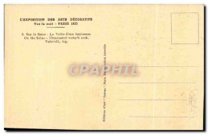 Old Postcard the Arts Decoratifs Exhibition view NIGHT 1925 Paris on the Sein...