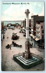 NORFOLK, Virginia VA ~ Street Scene CONFEDERATE MONUMENT c1910s Postcard 