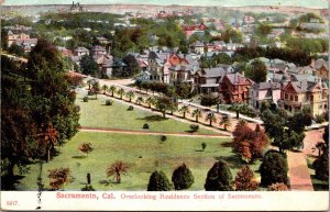 Postcard Overlooking a Residence Section of Sacramento, California