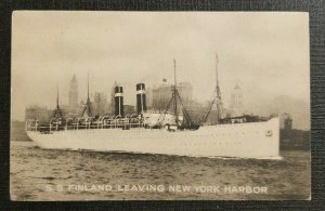 Vintage Picture Postcard Steamer SS Finland Panama Pacific Line