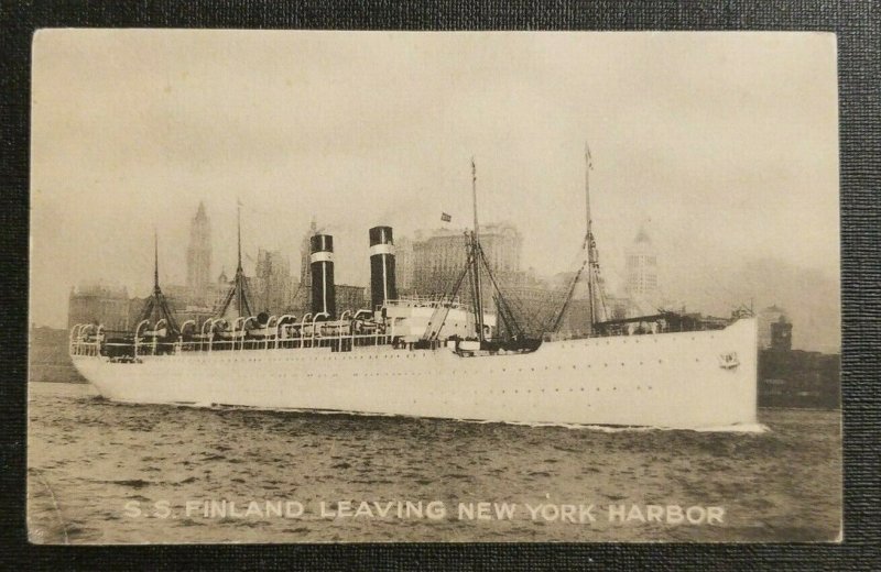 Vintage Picture Postcard Steamer SS Finland Panama Pacific Line