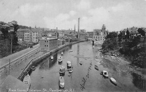 Pawtucket Rhode Island view from Division Street vintage pc DD7288