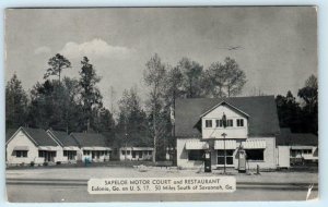 EULONIA Georgia GA~ Roadside SAPELOE MOTOR COURT Restaurant Gas Station Postcard