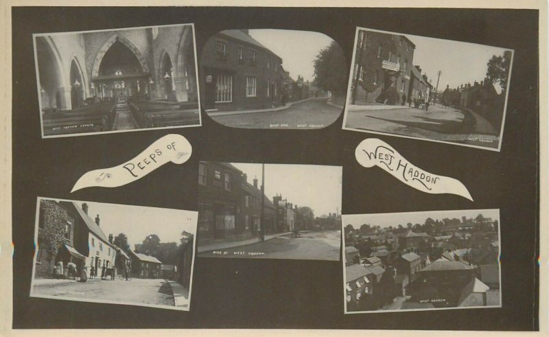 Peeps of WEST HADDON multi views rppc