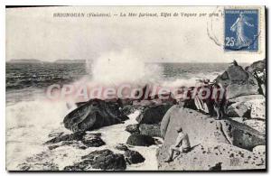 Postcard Old Brignogan The furious Effect Sea Waves