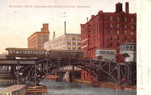 Elevated Train Crossing Chicago River Chicago, Illinois, USA 1906 