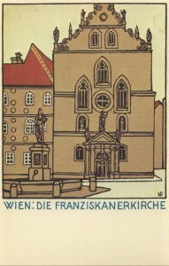 Wien Die Franziskanerkirche Austria Church Painting Postcard