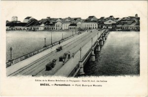 PC CPA BRAZIL, PERNAMBUCO, PONT BUARQUE MACEDO, VINTAGE POSTCARD (b11380)
