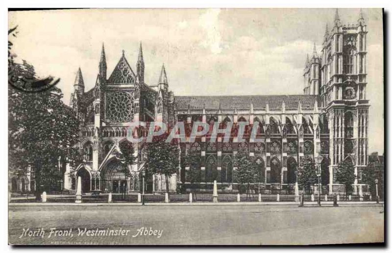 Postcard Old North Front Westminster Abbey