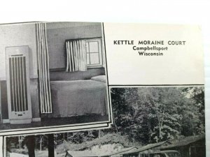 Vintage Postcard Kettle Moraine Court Long Lake Campbellsport Wisconsin 