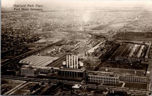 Real Photo Postcard Highland Park Plant at Ford Motor Company, Michigan